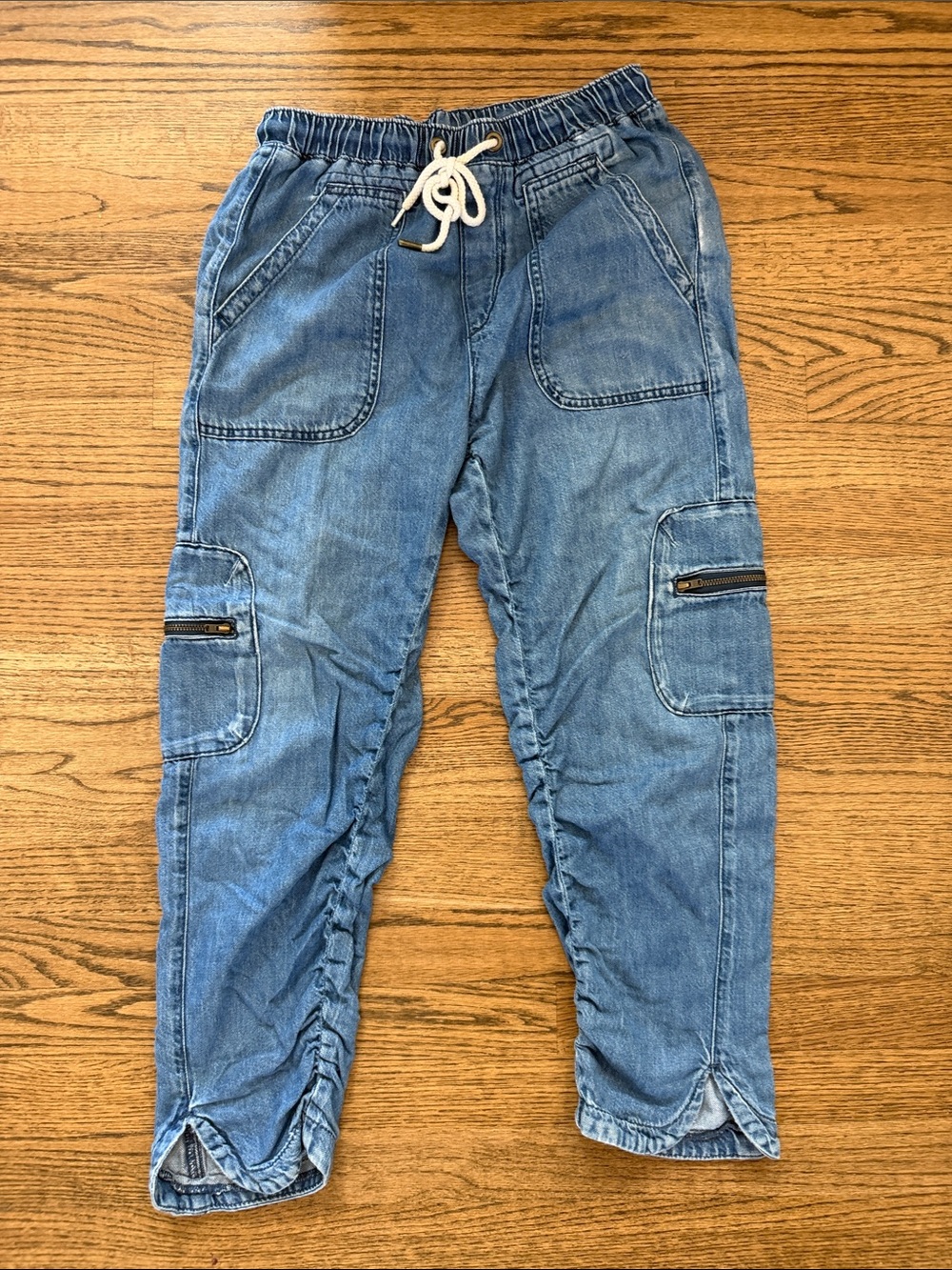 Pilcro Light Blue Denim “The Cottage”Jeans with Cargo Zips
